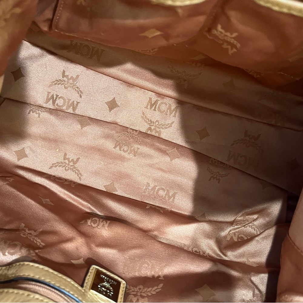 MCM COGNAC VISETOS DRAWSTRING BAG - Picture 14 of 16